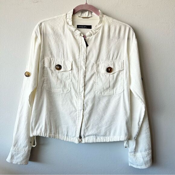 Marc Cain Utility Linen blend Jacket in off-white - Picture 1 of 13
